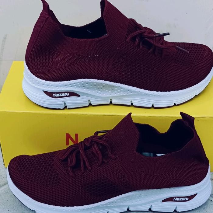 onj slipn on rajut DEWASA nazaru variasi tali Sneakers Wanita Karet Casual Shoes