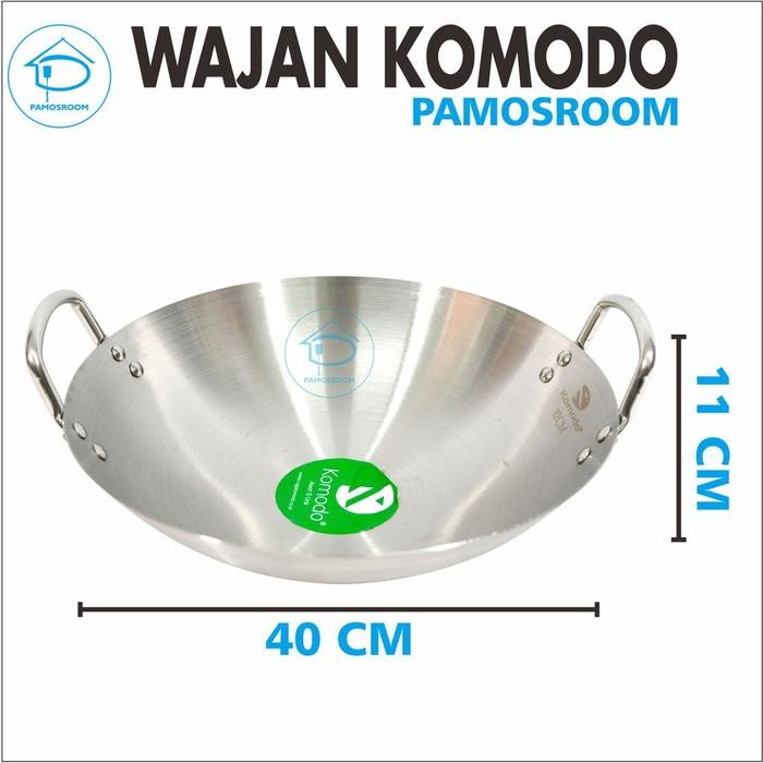 Komodo Kuali Wajan 40cm Penggorengan Stainless Steel Diameter 40cm