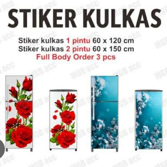 stiker kulkas 2 pintu full body