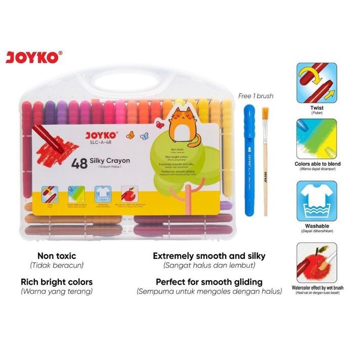 

Crayon Silky / Krayon Putar Halus 48 Warna - Joyko SLC-A-48 MURAH