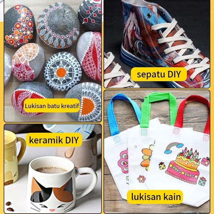 

TOYA Spidol Acrylic Marker 12/24/36/48/60/80 Warnas Paint Marker DIY Painting Spidol Pastel Pulpen