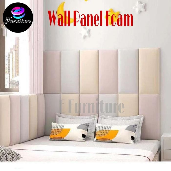 Headboard wall panel, wall panel, wall panel foam, sandaran tempat tidur, bantalan dekorasi,