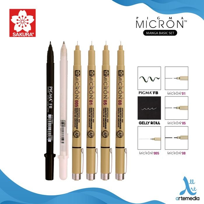 

Drawing Pen Sakura Pigma Micron Manga Basic Set Pulpen Gambar