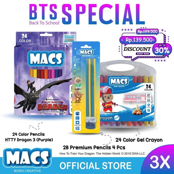 

BTS Special MACS Pensil 2B Pensil Warna Gel Crayon