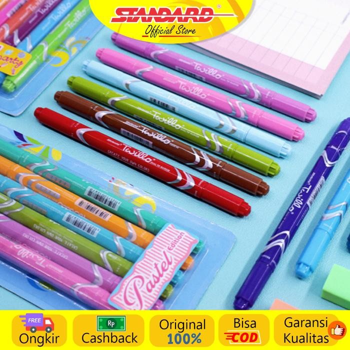 

Standard - Twillo Blister Dualtip Marker Mix color ( Spidol Dualtip )