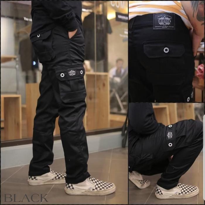 DISKON Cargo Pants Celana Tactical New Legend Of Denim Dayrie Ori Warna Hitam READY STOCK