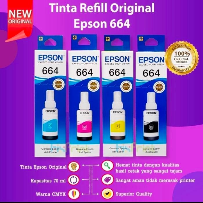 MASRI Tinta Epson 664 Original T664 L360 L220 L350 L120 L121 Original Epson
