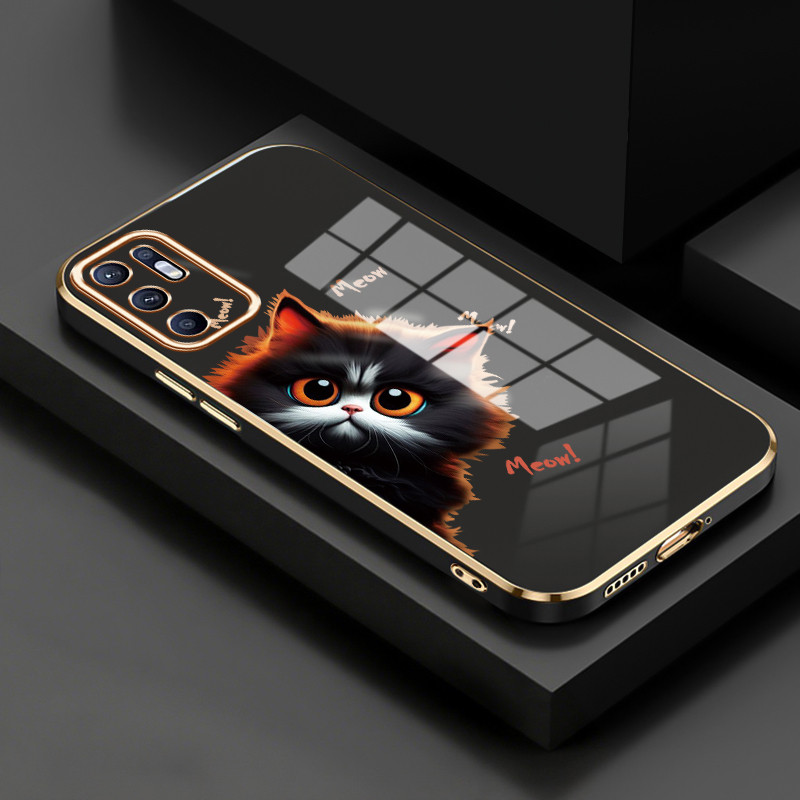 Casing Untuk OPPO Reno 6 4G Reno 6 5G Case Casing HP Kasing pola Kucing lucu Kesing Silikon Softcase