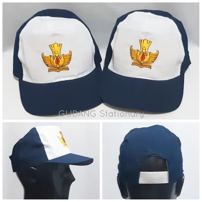 (Allthebest) Topi Seragam SMP Biru Putih