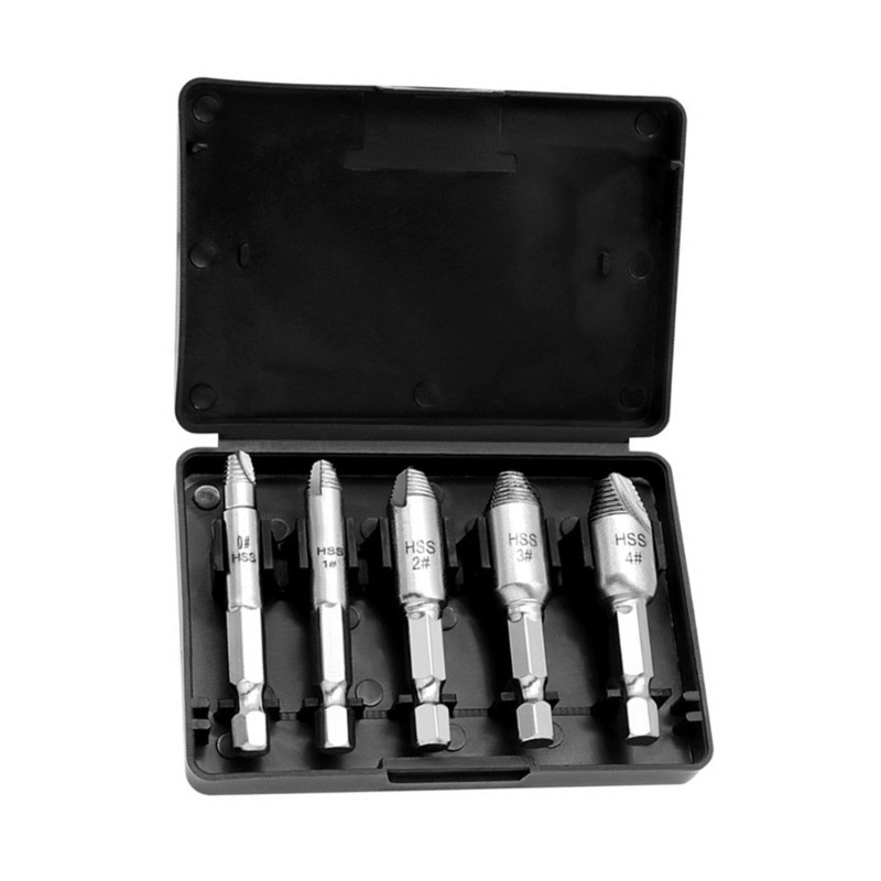 Damaged Screw Remover Extractor Set 1/4 Inch Shank Broken Screw Extractor