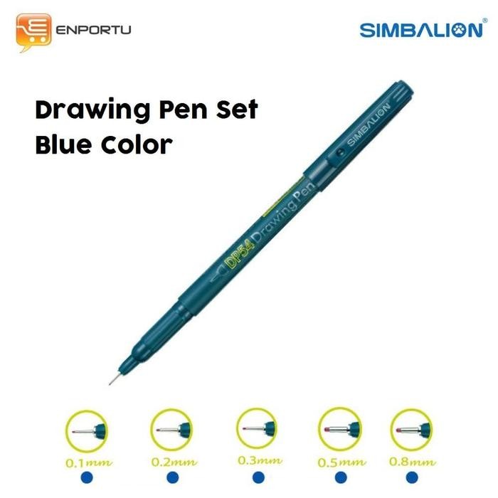 

Simbalion Paket 5 pcs Drawing Pen Blue - Pena Kaligrafi