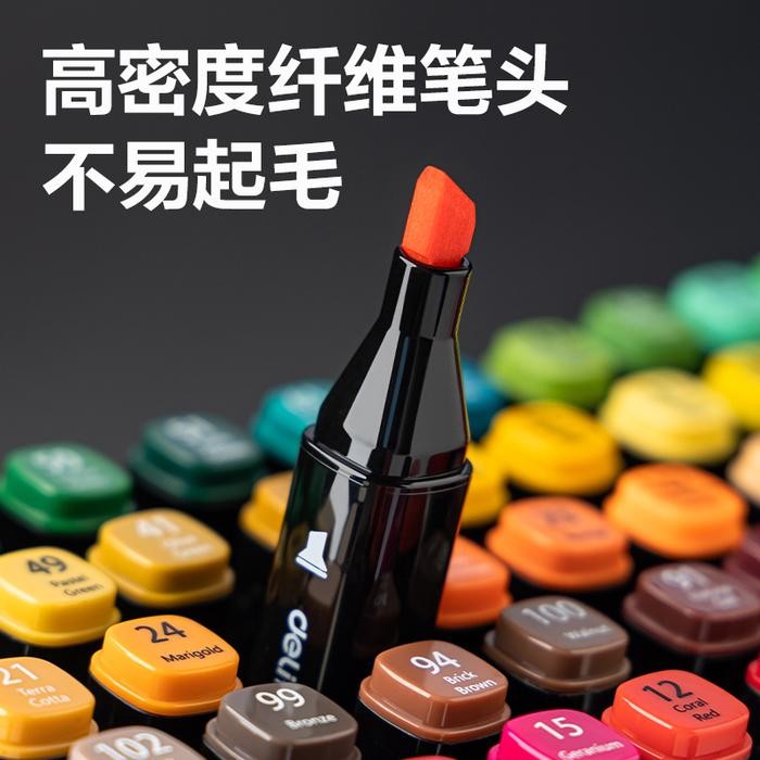 

Deli Spidol Sketsa Profesional Sketch Marker 168 Warna Dual Tip HM902