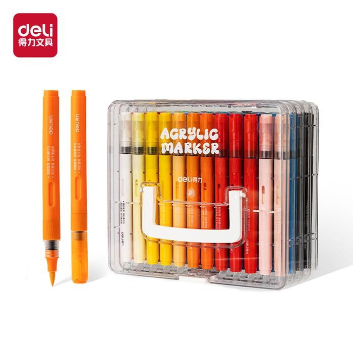 

Deli Spidol Akrilik / Acrylic Marker Acrylic Brush Pen 24/36/48/60 Warna HM335