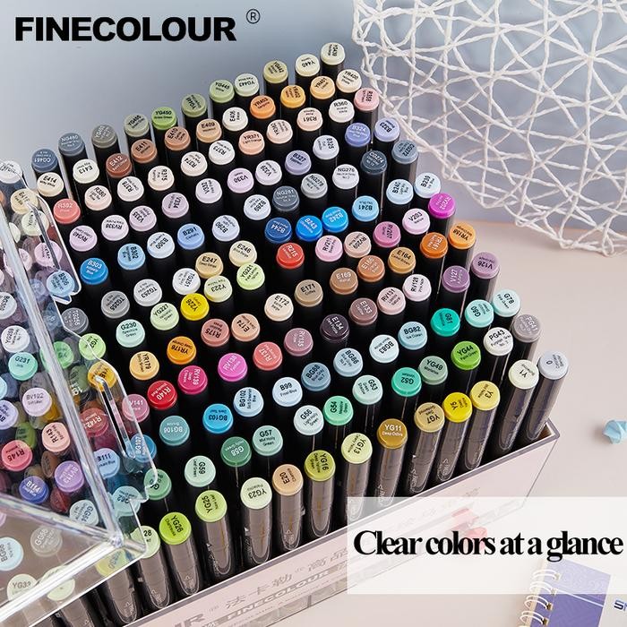 

Finecolour Art Markers/Plastic Portable Hard Box EF100/101/102/103 160/240/480 Colors Alcohol Based