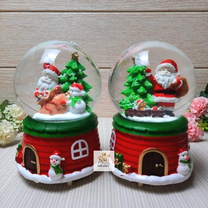 TERBARU Snowball Kotak Musik Bola Salju Snowglobe Natal