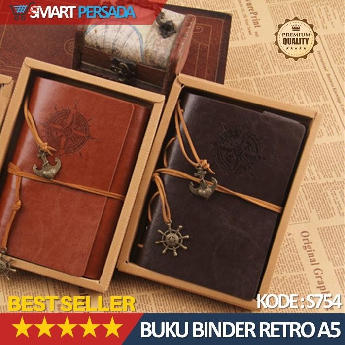 

I77W Buku Catatan Agenda Kerja Notebook Binder Kulit Retro Harian Planner
