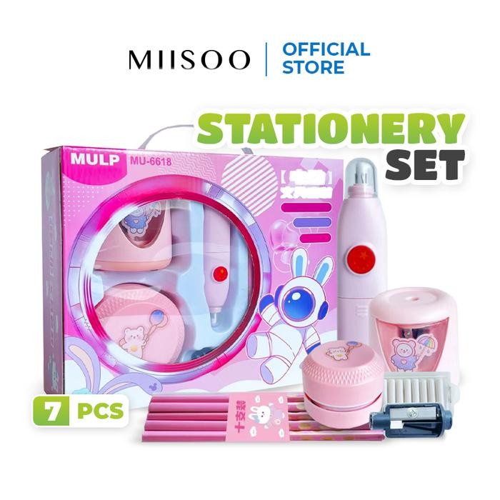 

I77W Miisoo Set Alat Tulis Anak 25Pcs Stationary Set Elektric Alat Tulis Belajar Anak