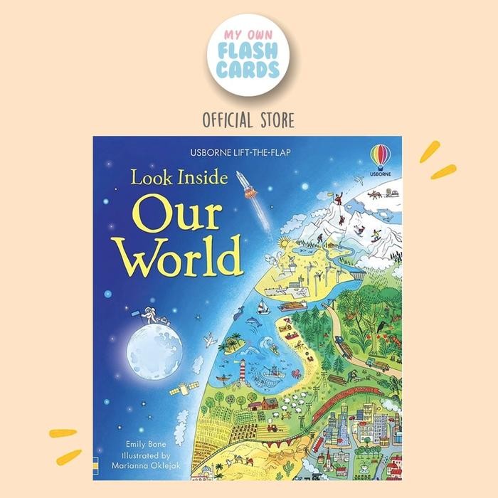 

Usborne Look Inside Our World with 80 Flaps - Education imported English Book buku edukasi impor
