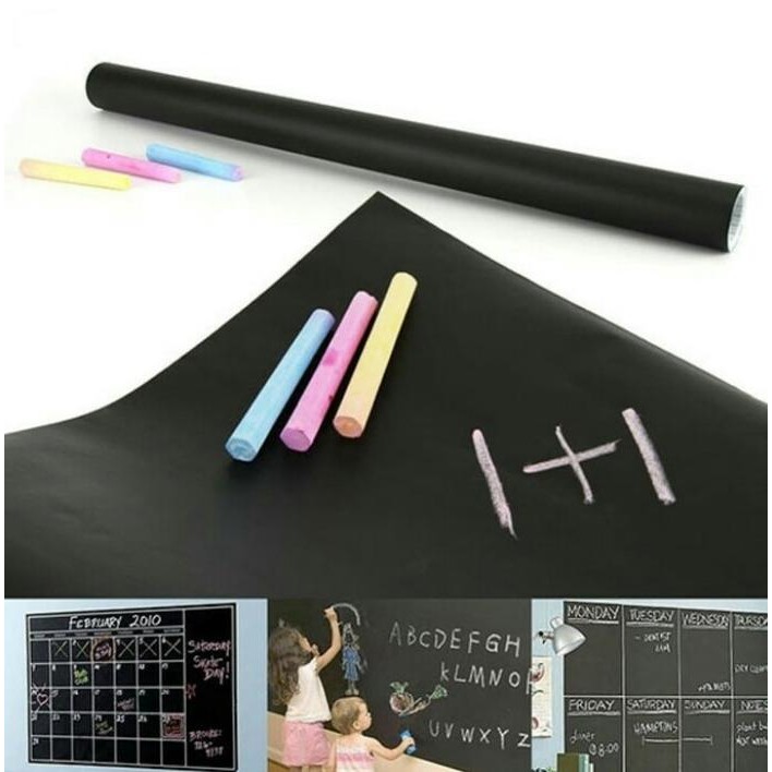 

I77W Sticker Blackboard Wallpaper Dinding Stiker Papan Tulis 45 X200 Cm