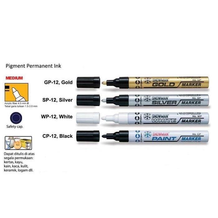 

I77W Bos Snowman Marker Paint Gp/ Sp/ Wp/ Cp/ Spidol/ Glossy/ Permanent