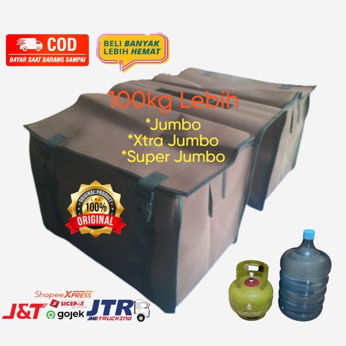ID'' TAS MOTOR KURIR JUMBO KANVAS TERPAL TAS BAGASI OBROK POS SALES BARANG BRONJONG SAMPING MOTOR