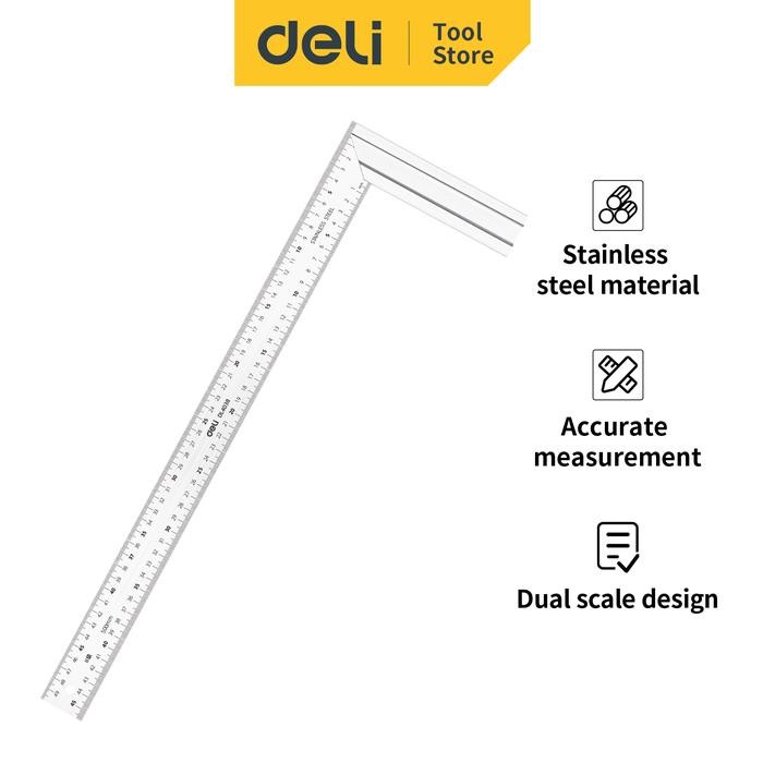 

X689 Deli Steel Angle Ruler/Penggaris Siku Besi 500Mm Mengukur Sudut Dl4038