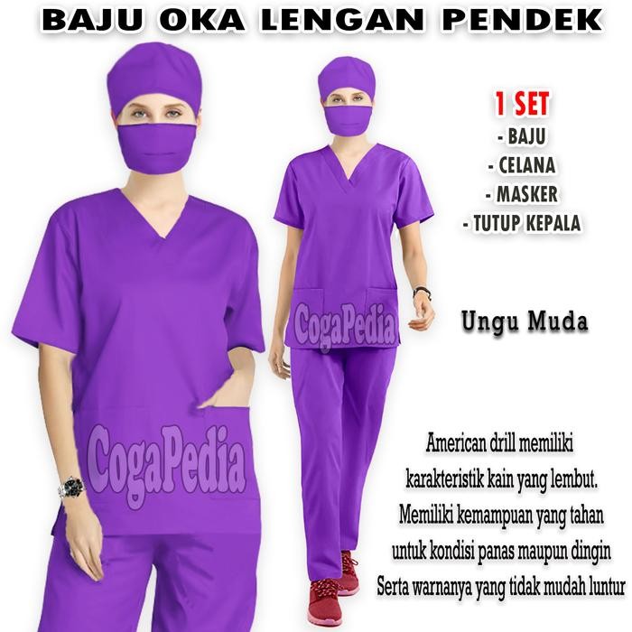 Onemed - Baju Oka Medis - Baju Jaga Dokter/Perawat - Baju Ok Medis - Scrub Oka