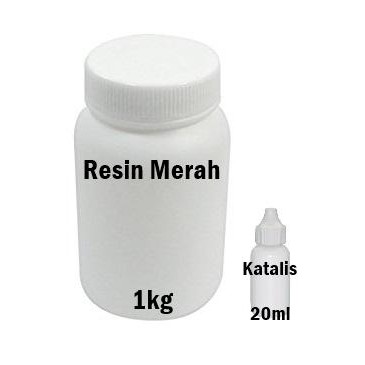 PAKET RESIN FIBER / RESIN MERAH 1KG + KATALIS 20ML