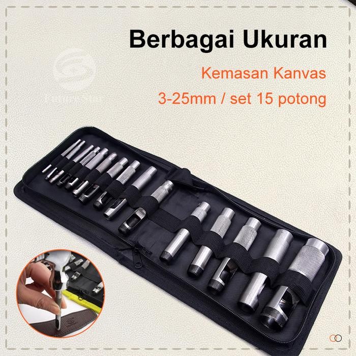 

Khusus Grab! Bestir Alat Pembolong Kulit Leather Round Hollow Hole Punch For Watch Band, Belt,