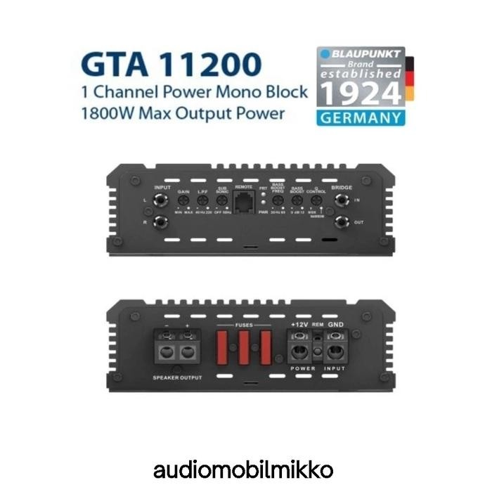 POWER MONOBLOCK BLAUPUNKT 1 CHANNEL GTAGK 11200 - POWER 1 CHANNEL MONOBLOCK BLAUPUNKT GTA 11200 -