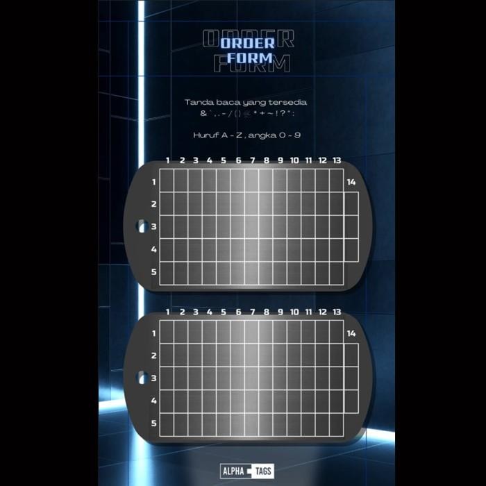 New // Kalung Pria Custom Dog Tag Military Glossy Finish Alpha Tag // 100% Original