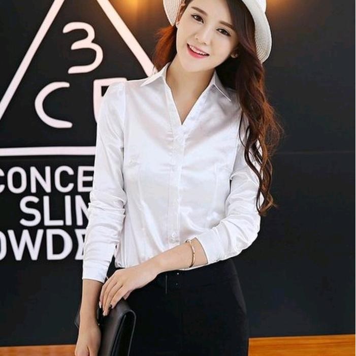 KEMEJA SATIN PREMIUM / KEMEJA SATIN SILK Wanita