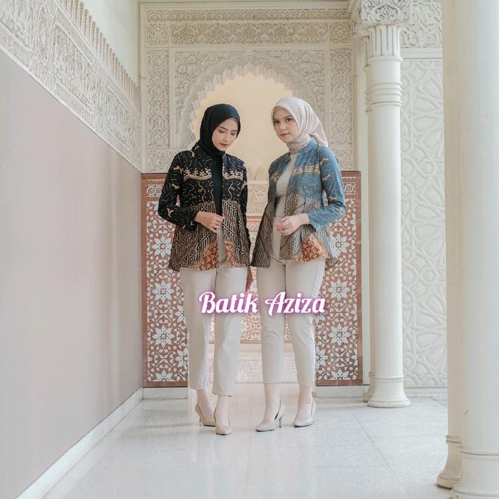 Outer Batik Wanita / Blazer Wanita Modern / Atasan Batik Kerja / Blazer Seno by Batik Aziza