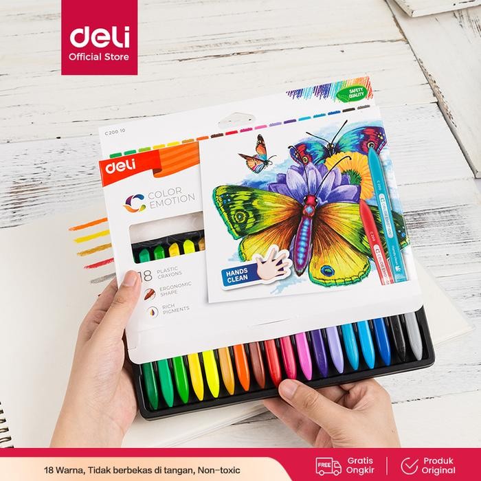 

SARI Deli Ec20010 School Crayon/Krayon - Plastic Crayon Triangle 18 Color