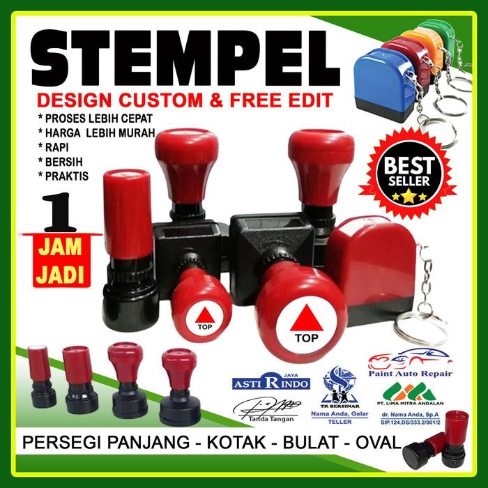 

5WUM Stempel Warna Otomatis Design Custom /Sedia Ukuran Kecil,Standar,Besar