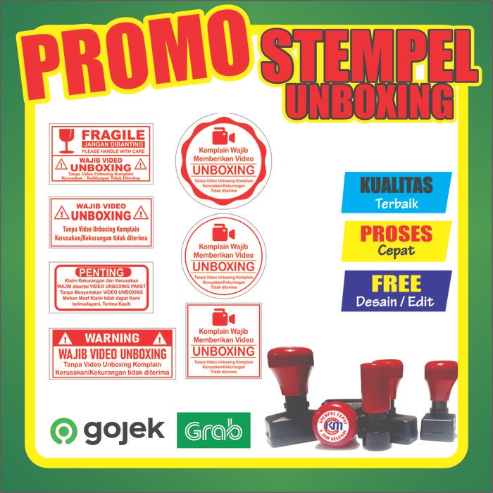 

SARI Stempel Unboxing I Stemple Fragile I Stample Kardus I Stampel Label