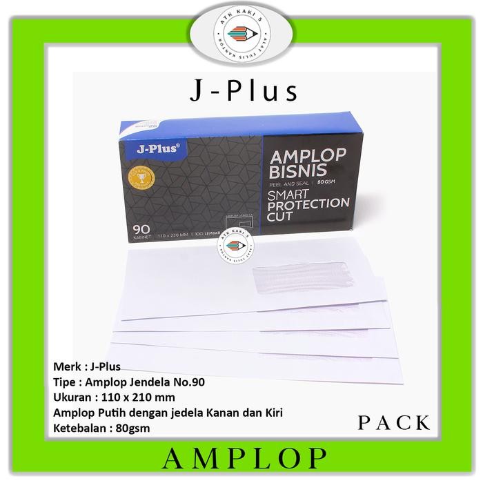 

SARI Amplop Putih Jendela Kiri & Kanan No.90 / 80G Jplus Biru [ 1 Pack ]
