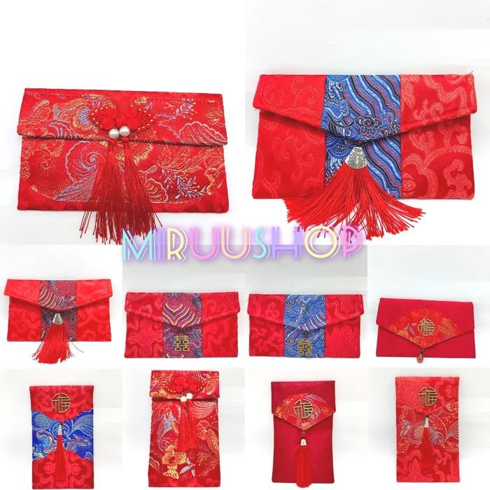 

SARI Angpao Kain Angpao Pouch Warna Merah Multifungsi Import Premium