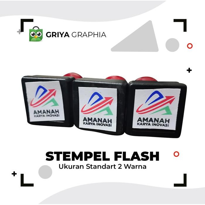 

5WUM Stempel Flash Otomatis L Ukuran Standar 2 Warna
