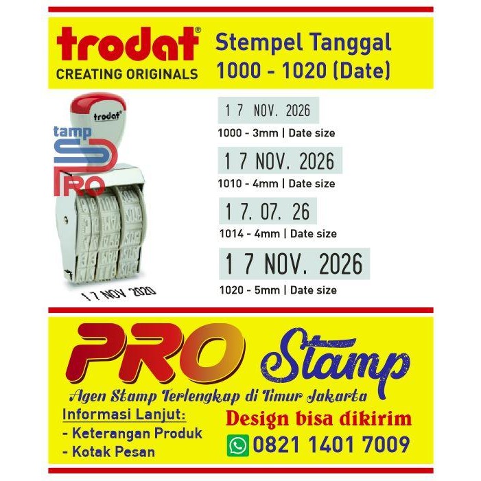 

5WUM Stempel Tanggal Trodat 1000/1010/1014/1020