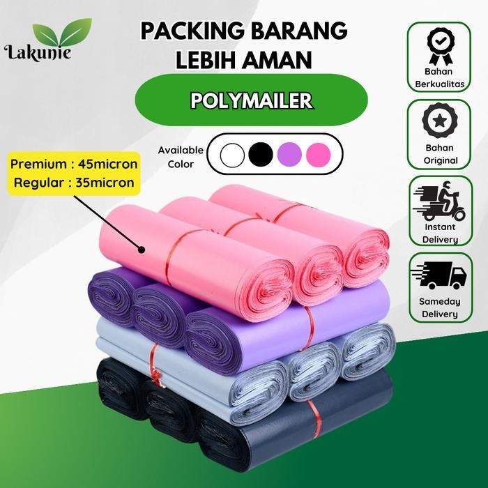 

SARI [Lakunie] Plastik Polymailer Premium 45Micron 35X50 Cm Isi 100Pcs Waterproof & Elastis