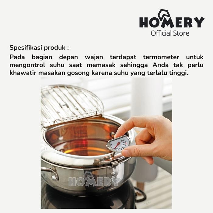 Panci Masak Penggorengan Japanese Deep Frying Pan Stainless Stell