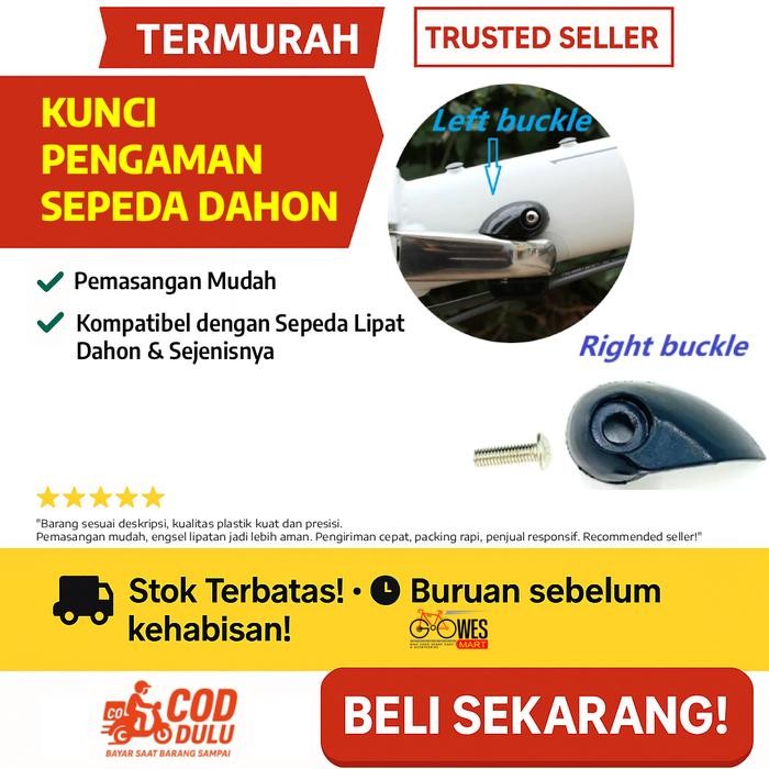 Kunci Pengaman Engsel Lipat Sepeda Dahon Folding Bike Fixing Buckle dengan Baut (Kiri/Kanan)