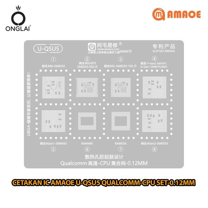 CETAKAN IC AMAOE U-QSU5 QUALCOMM CPU SET-0.12MM ORIGINAL