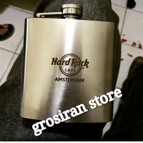 TERBARU BOTOL MINUM GEPENG TERMOS TUMBLER UNIK STAINLESS HARD ROCK CAFE CUSTOM TERMURAH