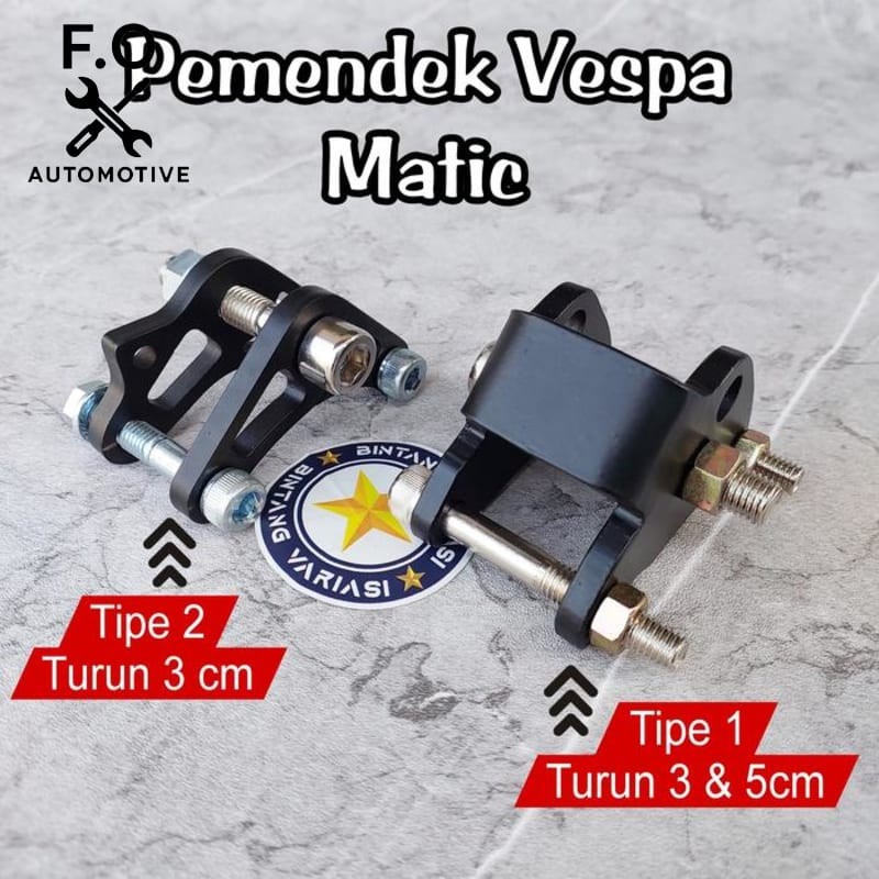 Lowering Kit Vespa Sprint Primavera Lx S Zelioni Pemendek Shock