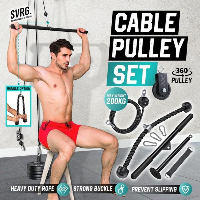 

Svarga Cable Pulley Set - Home Gym Pulley Cable Machine - Tricep Bicep