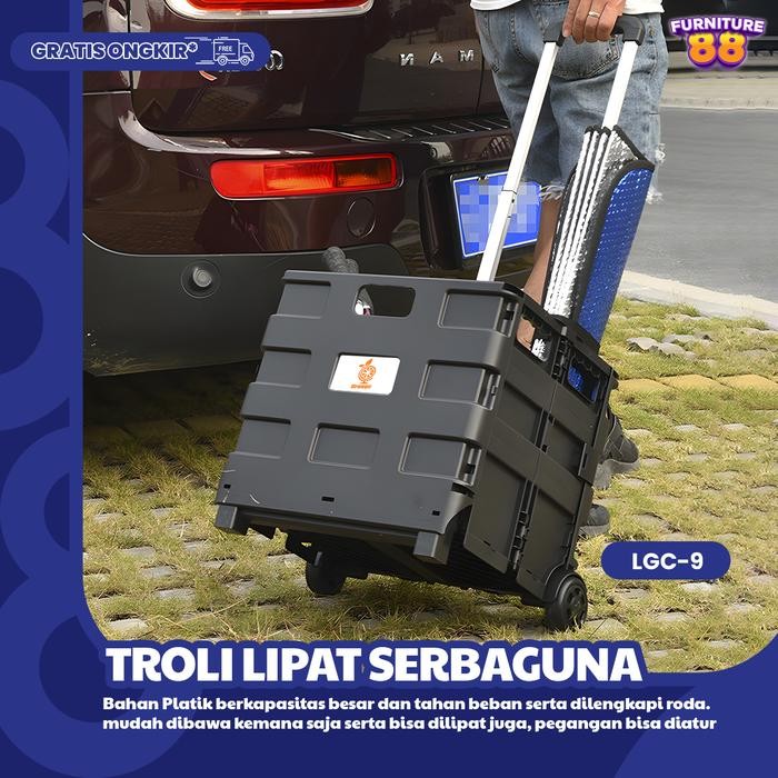 FURNITUR88 Troli Belanja Troli Serbaguna Bisa Lipat Multifungsi Keranjang Belanja Troli Belanja