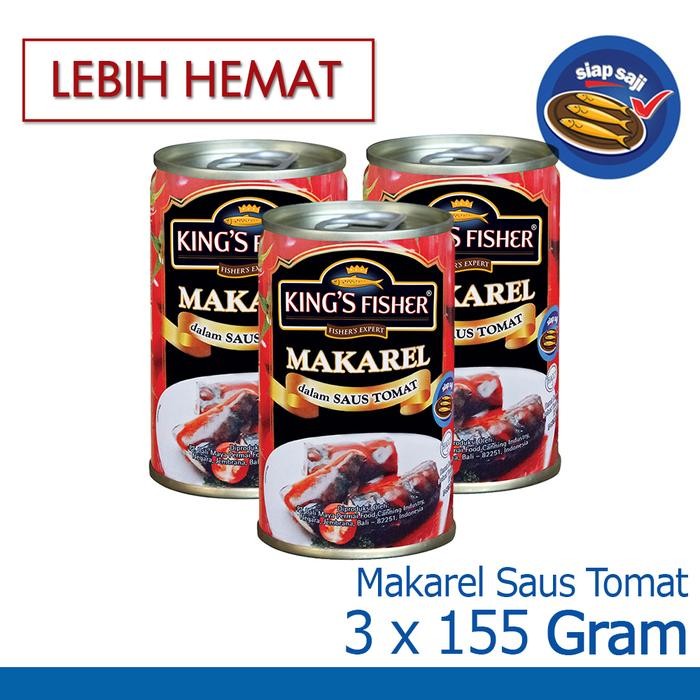 

READY KING'S FISHER PAKET 3 PCS MAKAREL MINI SAUS TOMAT 155G KALENG IKAN