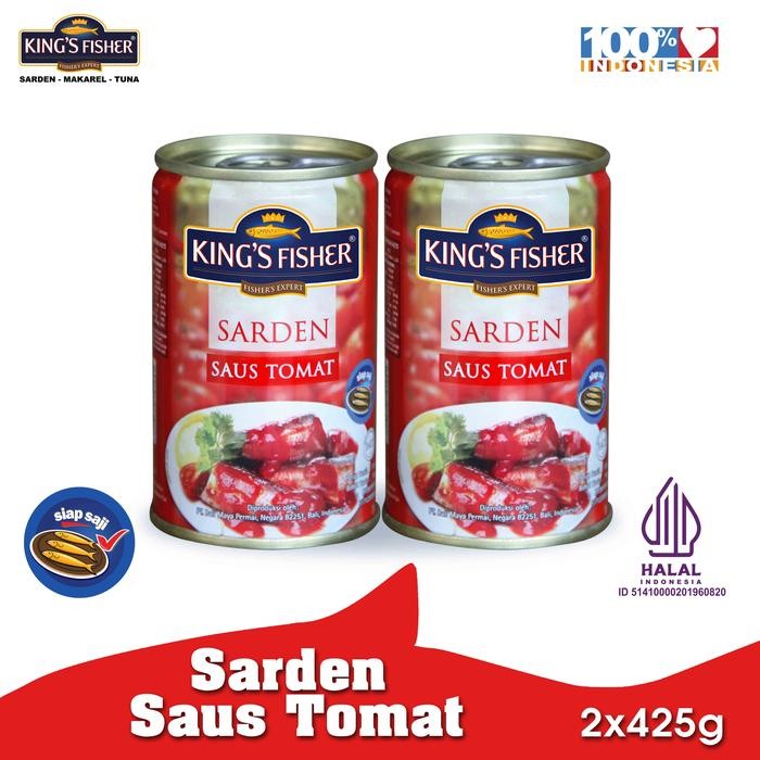 

READY KING'S FISHER PAKET 2 PCS SARDEN SAUS TOMAT KALENG 425G